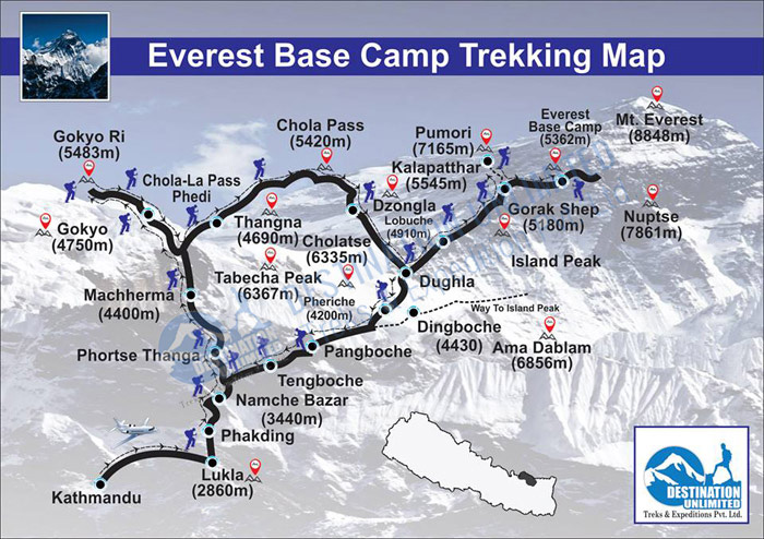Mapa Everest Base Camp Trekking