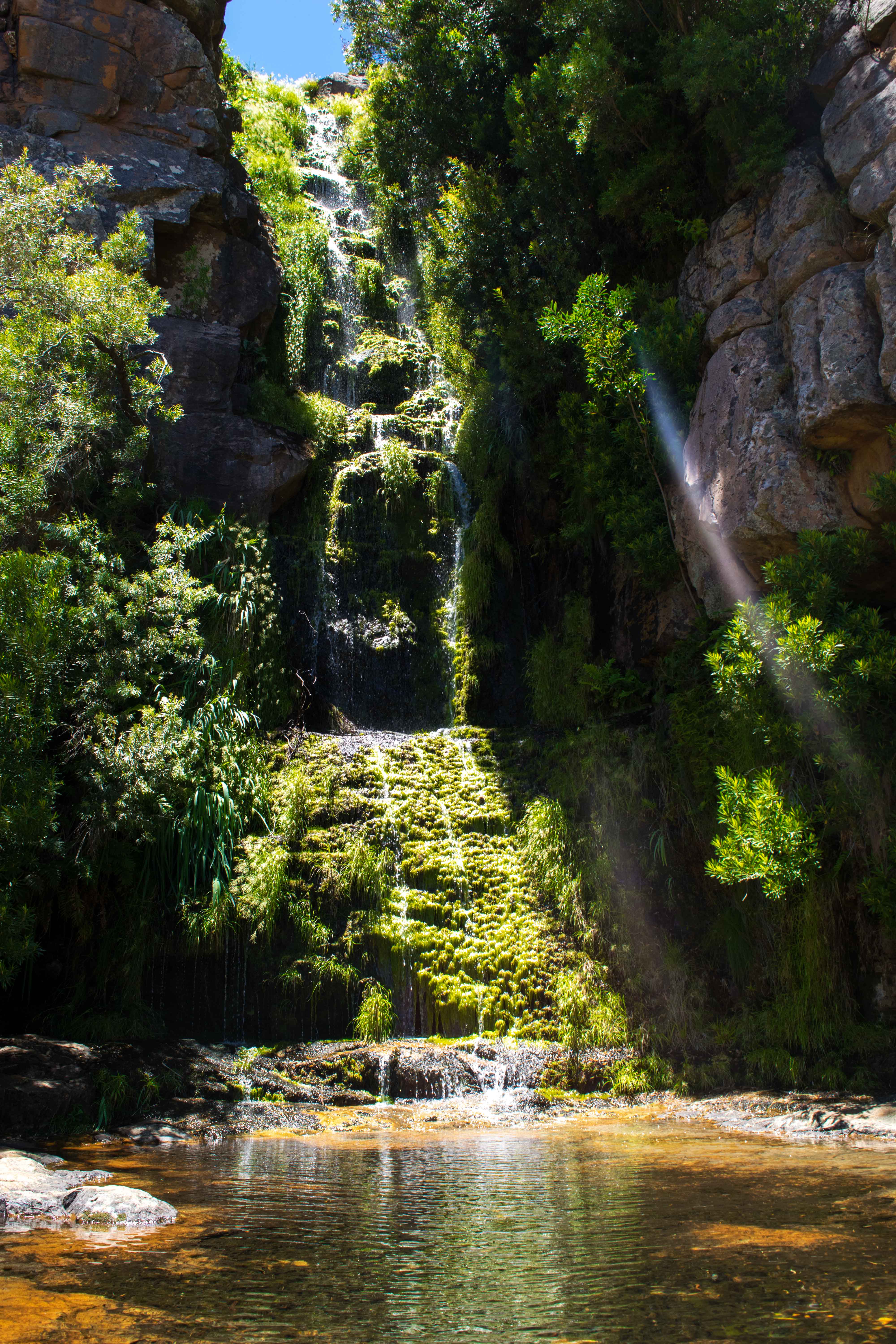 Cachoeira em Cederberg. Turismo na África do Sul.