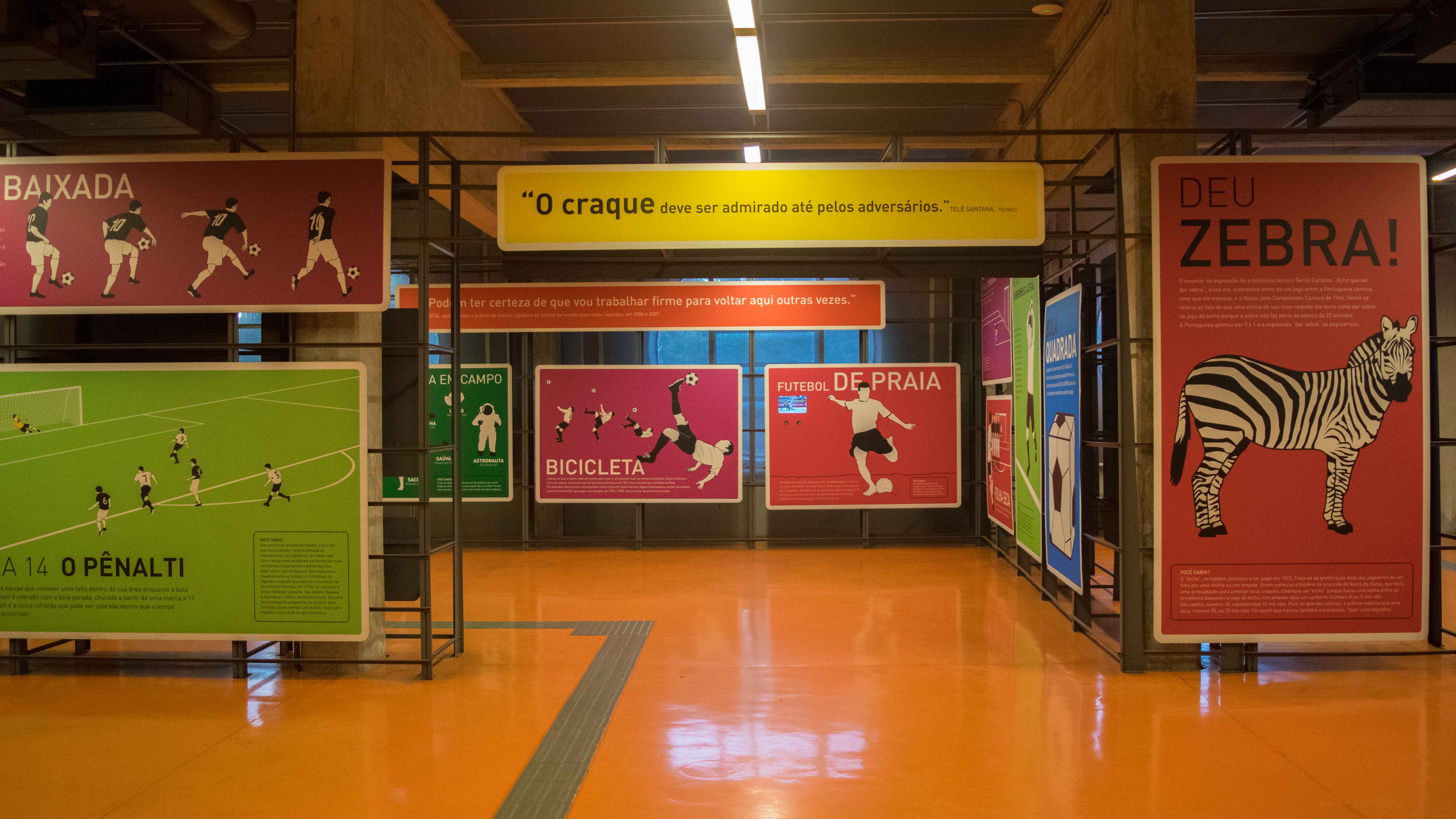 Área explicativa do Museu do Futebol em SP.