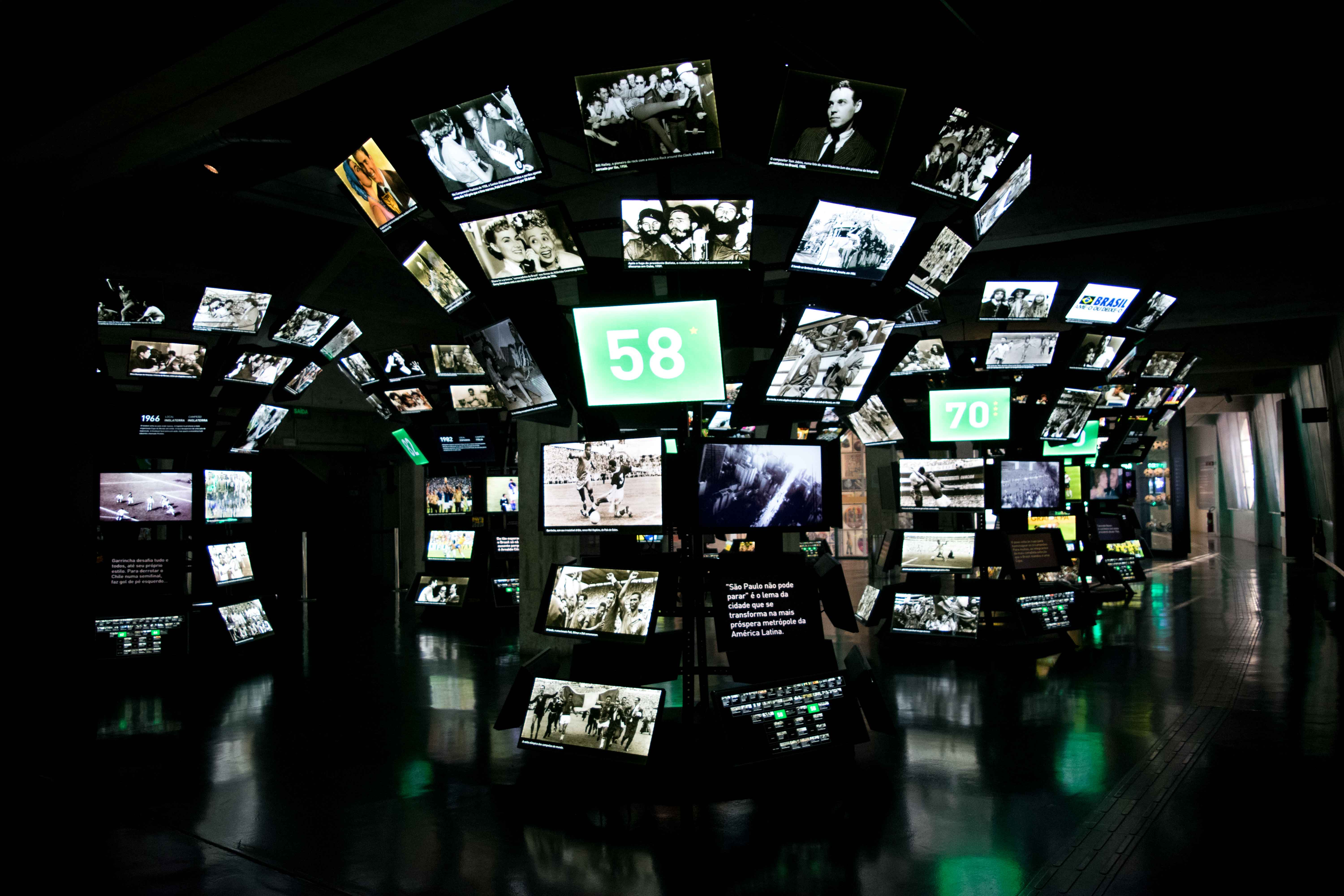 Área sobre as Copas do Mundo. Museu do Futebol Horário.