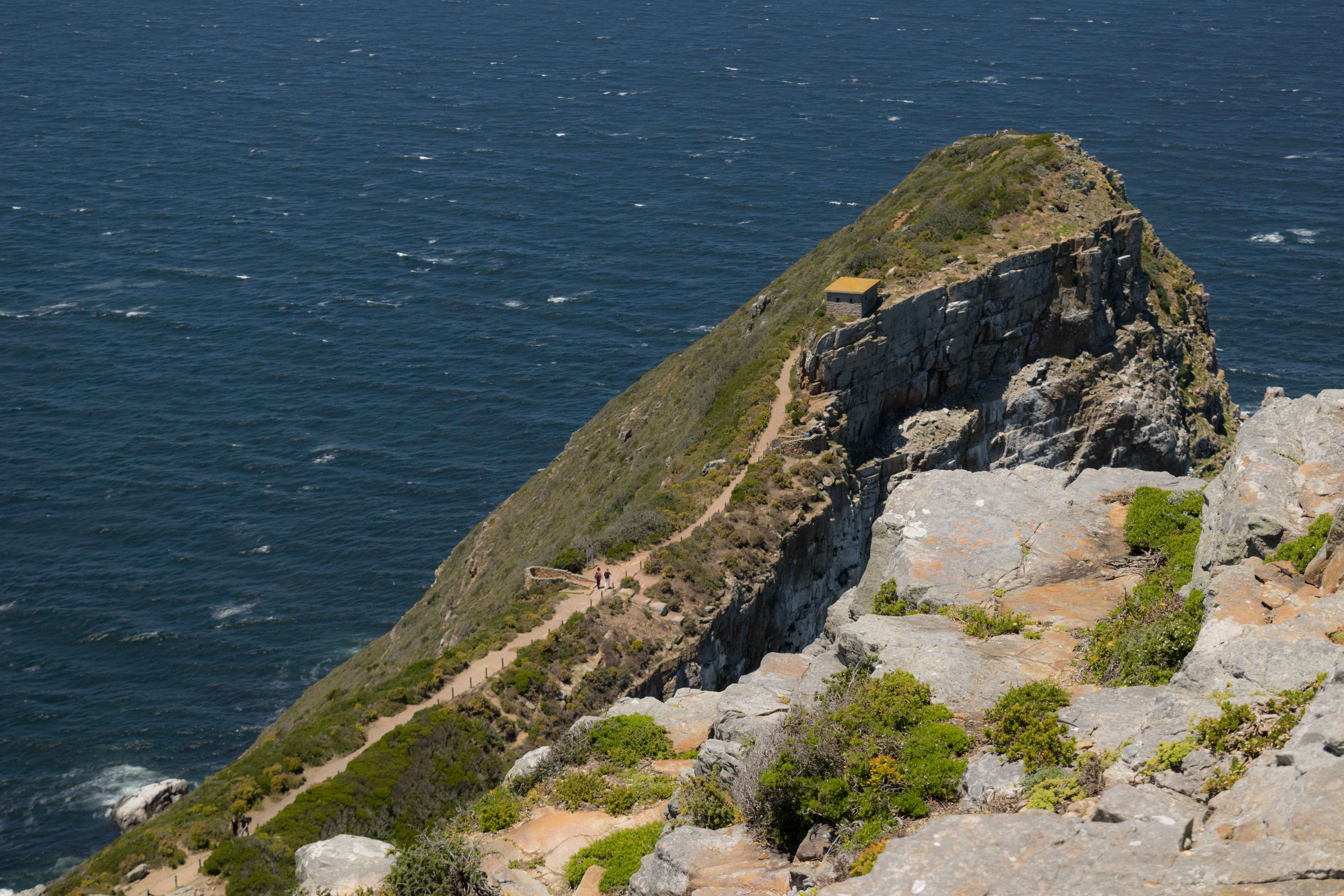 Trilha no Cape Point onde está localizado o Cabo da Boa Esperança.