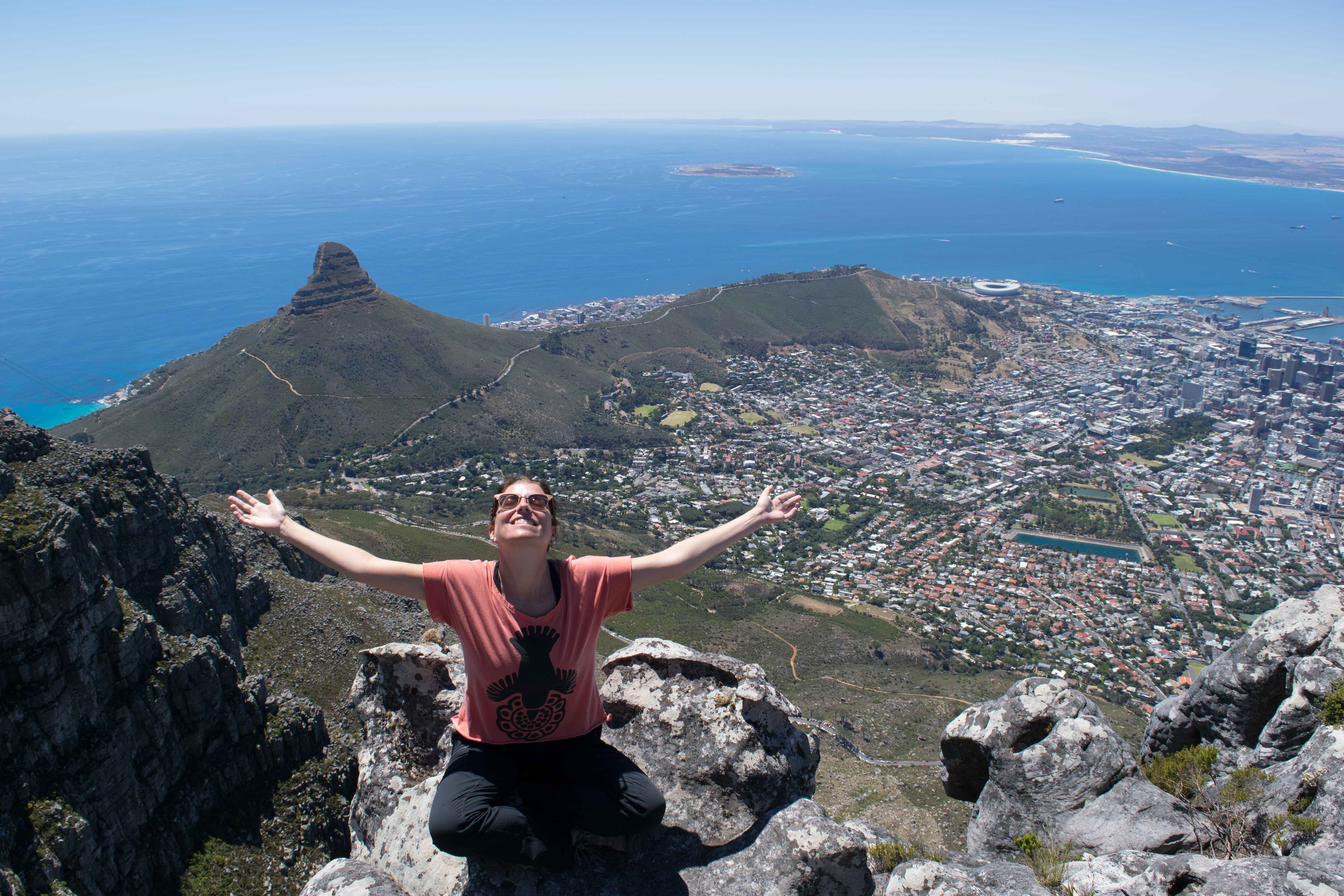 Tem como não ficar feliz na Table Mountain em Cape Town?