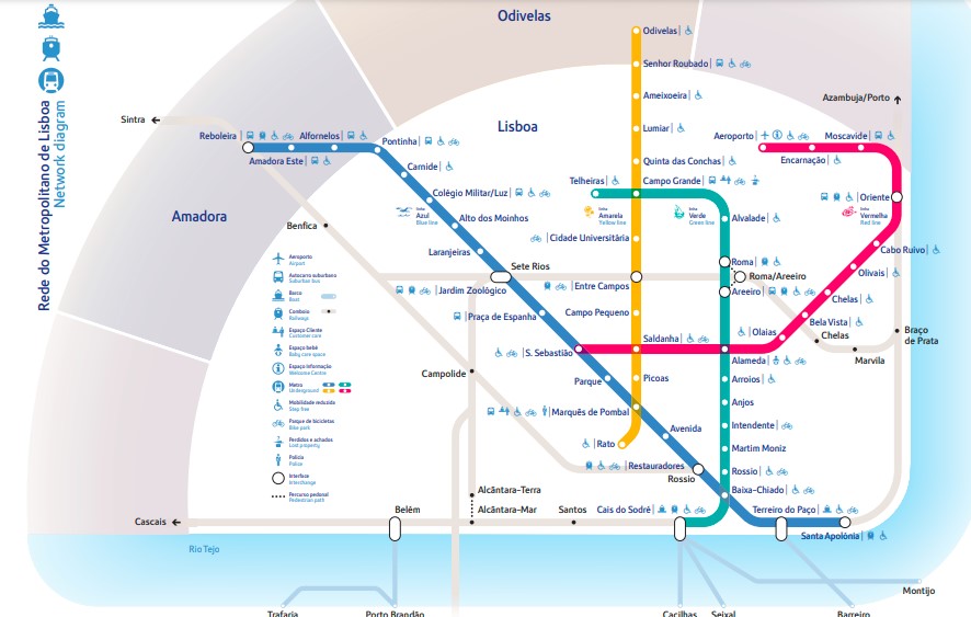 mapa metro de Lisboa